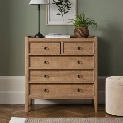 Dunelm Portland 5 Drawer Chest, Mango Wood