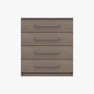 Dunelm Parker Beige 4 Drawer Chest Dark Wood (Brown)