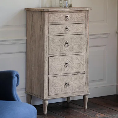 Dunelm Modesto 4 Drawer Narrow Vanity Chest Natural