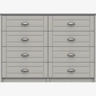 Dunelm Darwin Wide 8 Drawer Chest Grey