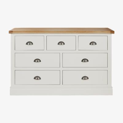 Dunelm Compton Ivory 7 Drawer Chest Cream and Brown