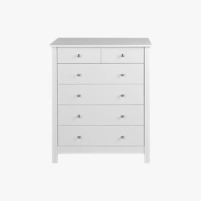 Dunelm Shaker White 6 Drawer Chest White