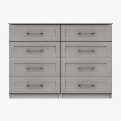 Dunelm Ethan Light Grey 4 Drawer Double Chest Grey