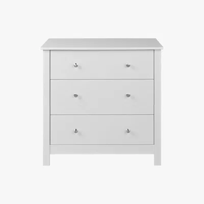 Dunelm Shaker White 3 Drawer Chest White