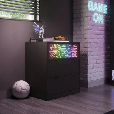 Dunelm X Rocker NeoNite Circuit Edition LED 3 Drawer Chest
