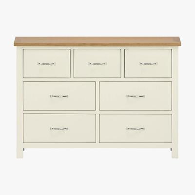 Dunelm Sidmouth Cream 7 Drawer Chest Cream