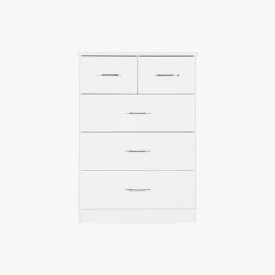 Dunelm Nevada White 5 Drawer Chest White