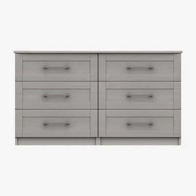 Dunelm Ethan Light Grey 3 Drawer Double Chest Grey