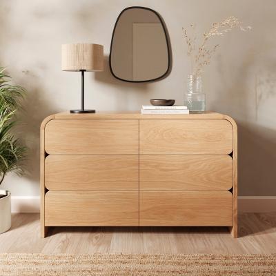 Dunelm Bennett 6 Drawer Chest, Light Oak