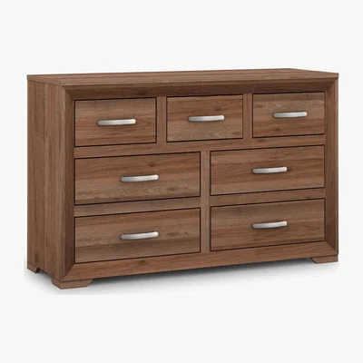 Dunelm Buckingham 7 Drawer Wide Chest Brown