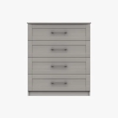 Dunelm Ethan Light Grey 4 Drawer Chest Grey