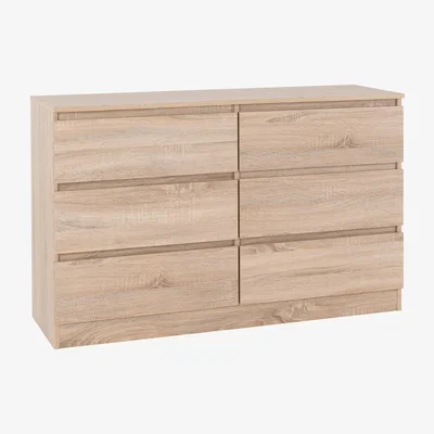 Dunelm Walker 6 Drawer Chest Oak