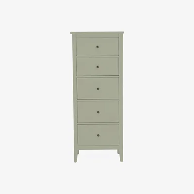 Dunelm Lynton Sage Compact Tall Chest of Drawers Green