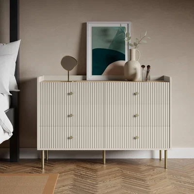 Dunelm Georgi Wide 6 Drawer Chest Natural