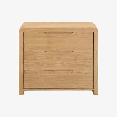 Dunelm Curve 3 Drawer Chest of Drawers Brown