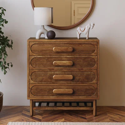 Dunelm Khari 4 Drawer Chest Mango Wood Brown