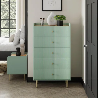 Dunelm Georgi 5 Drawer Chest Georgi Sage