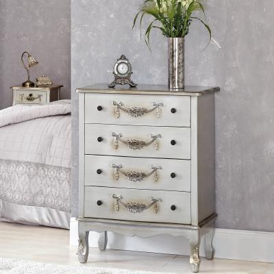 Dunelm Toulouse Silver Wide 4 Drawer Chest Silver