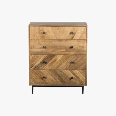 Dunelm Finchley 5 Drawer Chest Wood (Brown)