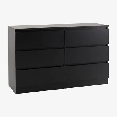 Dunelm Malvern 6 Drawer Chest Black