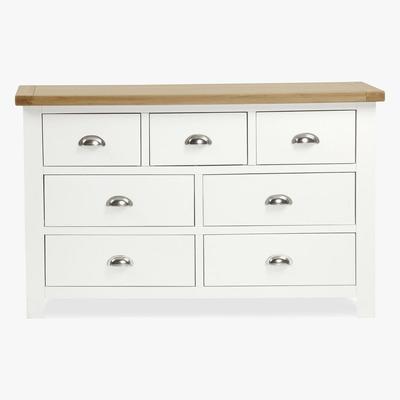 Dunelm Wilby Cream 7 Drawer Chest Cream