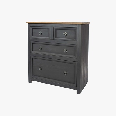 Dunelm Corona Carbon 4 Drawer Chest Grey