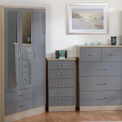 Dunelm Return - Nevada Slim 5 Drawer Chest, Grey