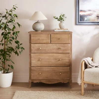 Dunelm Giselle 5 Drawer Chest, Mango Wood