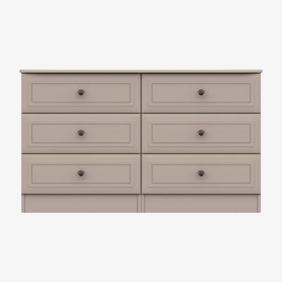 Dunelm Portia Wide 6 Drawer Chest Earth (Brown)