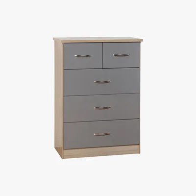Dunelm Nevada Grey 5 Chest of Drawer Grey