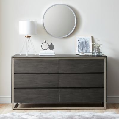 Dunelm Logan 6 Drawer Chest Grey