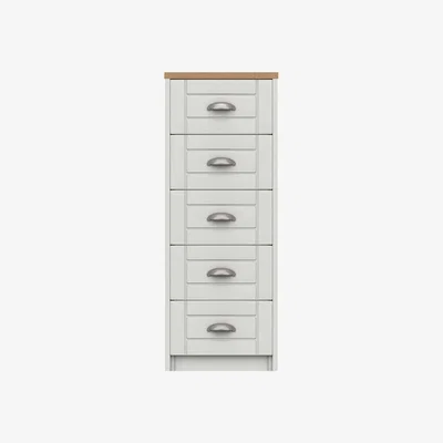 Dunelm Darwin Tall 5 Drawer Chest Mid Oak (Brown)