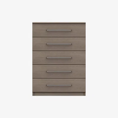 Dunelm Parker Beige 5 Drawer Chest Dark Wood (Brown)
