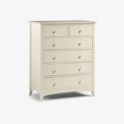Dunelm Cameo Stone White 6 Drawer Chest White