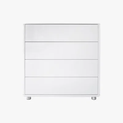 Dunelm Soho White Gloss 4 Drawer Chest White