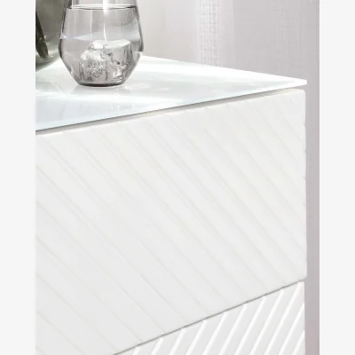 Danetti Noah White Gloss Chest Of Drawers With Brass Legs
