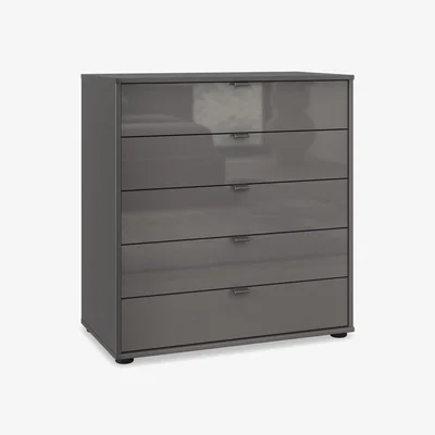 Furniture Village Wiemann - Amara 5 Drawer 80cm Glass Chest - Lava