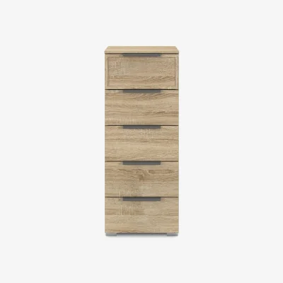 Furniture Village Rauch - Cadre 5 Drawer Tall Chest - Sonoma Oak