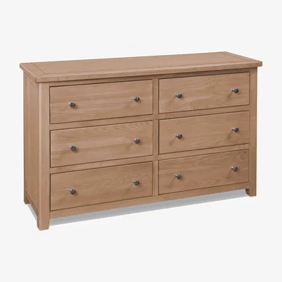 Furniture Village Grace Oak 6 Drawer Wide Chest