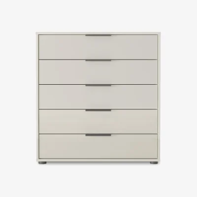 Furniture Village Wiemann - Instinct 80cm 5 Drawer Glass Chest - Champagne - Bedroom Furniture - In Time for Christmas
