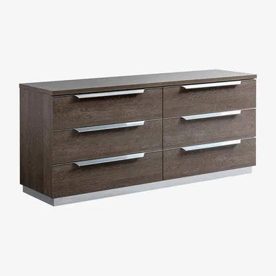 Furniture Village Venezia 6 Drawer Double Chest - Silver Birch