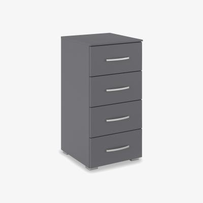 Furniture Village Rauch - Impulse 40cm 4 Drawer Décor Chest - Metallic Grey