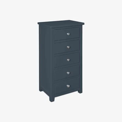 Furniture Village Grace 5 Drawer Narrow Chest - Blue