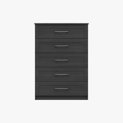 Furniture Village London Bedrooms - Fenchurch 5 Drawer Chest - Black