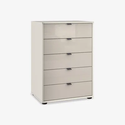 Furniture Village Wiemann - Amara 5 Drawer 60cm Glass Chest - Champagne