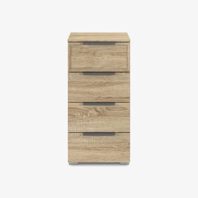Furniture Village Rauch - Cadre 4 Drawer Narrow Chest - Sonoma Oak