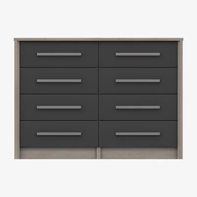 Furniture Village London Bedrooms - Euston 8 Drawer Wide Chest - Grey