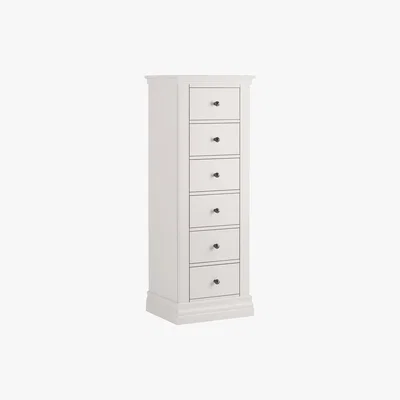 Furniture Village Corndell - Ambriella 6 Drawer Tallboy - White