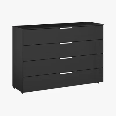 Furniture Village Rauch - Perth 4 Drawer Wide Chest - Black