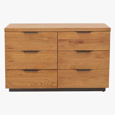 Furniture Village Earth 3+3 Drawer Wide Chest - Brown - By Furniture Village